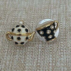 Kate Spade Tea Time (Alice In Wonderland) Collection MisMatch Stud Earrings